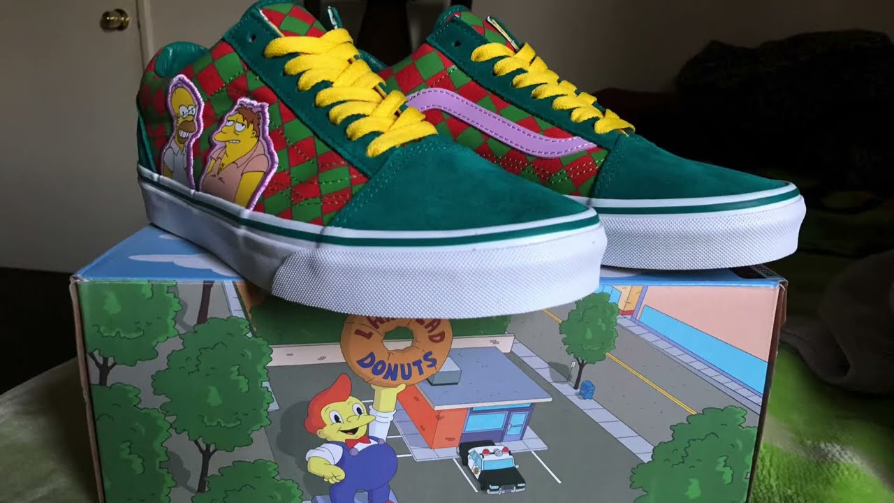 The Simpsons x Vans Old Skool - Moe's Tavern Unboxing and On Feet - YouTube